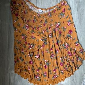 Eyeshadow Floral Long Sleeve Blouse